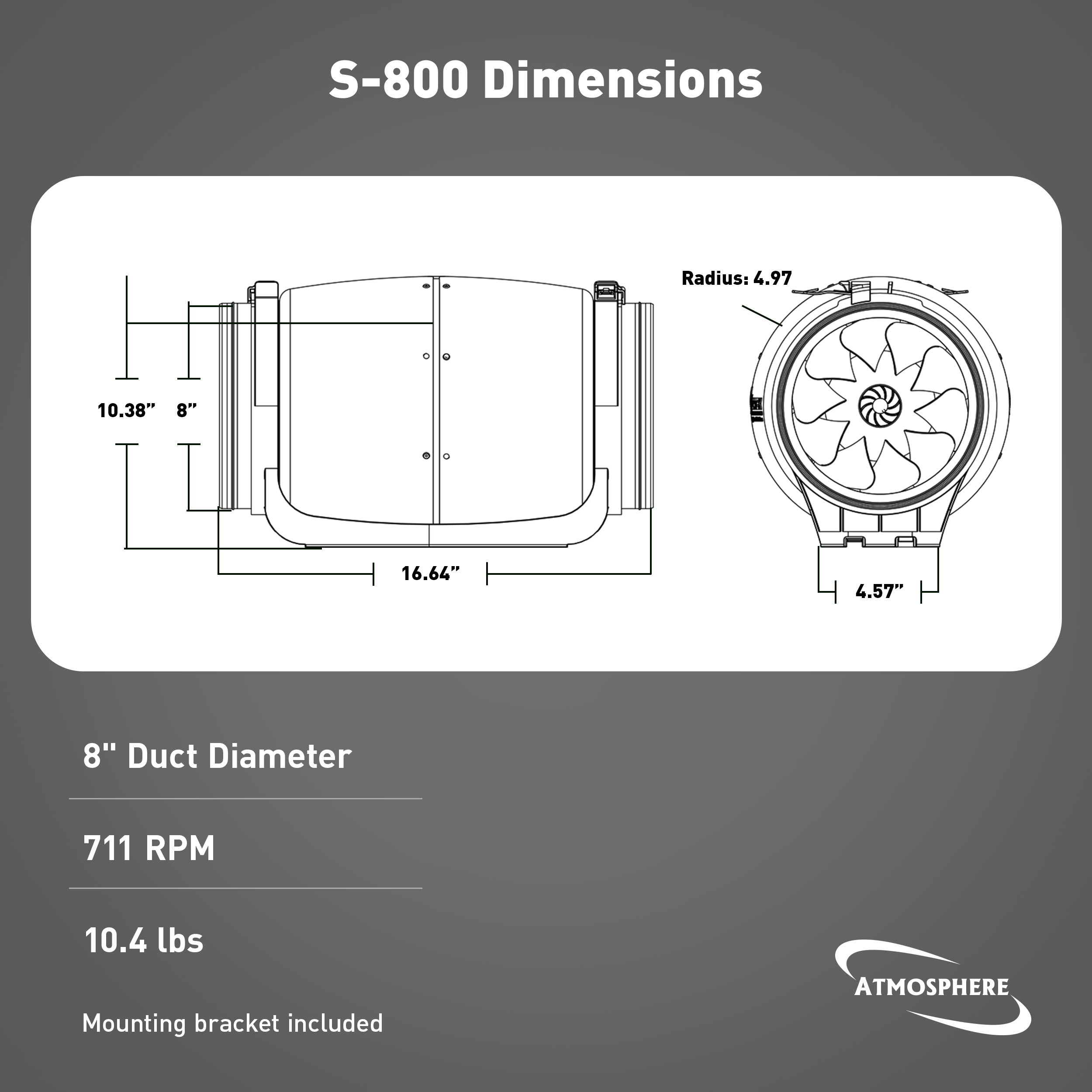 Atmosphere Vortex® S-800 Mixed Flow Fan Model S-800 | Panasonic